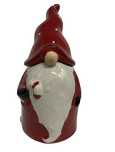 Santa Red Gnome Cookie Jar Canister 13&quot; Whimsical Cupboard 10 Strawberry Street - £31.60 GBP