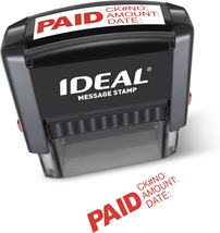 Self Inking Stamp  English Text Paid with Fill-In Fields Check No, Amoun... - $14.71