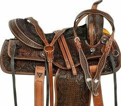 Free Ship-Western Comfy Barrel Racing Pleasure Trail Horse Leather Saddl... - $531.15