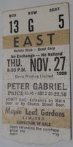 PETER GABRIEL 1986 Maple Leaf Gardens Ticket Stub Gold Box Toronto NM Ge... - £10.11 GBP