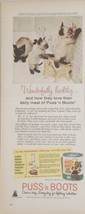 1960 Print Ad Puss &#39;n Boots Canned Cat Food Siamese Cat &amp; Kittens - £14.84 GBP