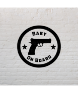 Baby On Board Pistol Window Car Decal | White/Black | Laptop Sticker  | ... - $6.89
