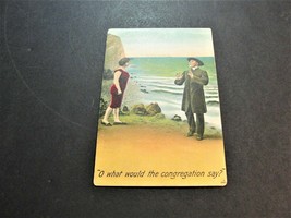 O what would the congregation say? -1910 Unposted Comic Romantic Postcard. - £7.16 GBP