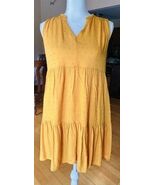 Free People Sm Luna Tunic Top Goldenrod Yellow Boho Festival Babydoll Mi... - $13.86