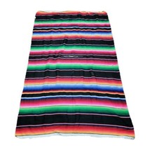 Vintage Supreme Serape blanket 74x45&quot; Handowoven in Tlaxcala Mexico Sout... - £73.52 GBP