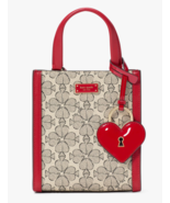 Kate Spade Flower Key To My Heart Charm Mini Manhattan Coated Canvas Tot... - $212.85