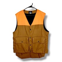 Vintage Woolrich Hunting Vest Sz L Snap On Utility Back Pocket Fleece Li... - $75.95