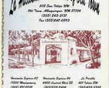La Hacienda Dining Rooms Menu Old Town Albuquerque New Mexico  - £21.90 GBP