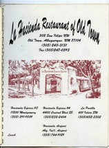 La Hacienda Dining Rooms Menu Old Town Albuquerque New Mexico  - £21.65 GBP