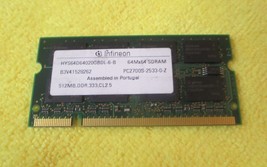 Infineon 512MB PC2700 Ddr CL2.5 Laptop Ram HYS64D64020GBDL-6-B - £17.15 GBP
