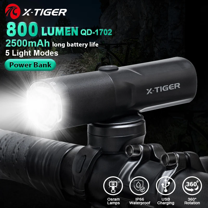 X-TIGER Cycling Light 400/800 Lumens Rotated Lens Professional Bike Headlight - £23.95 GBP+