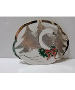CHRISTMAS GOOSE SWAN FOOTED HOT PAD TRIVET WM. A ROGERS 2 TONE  - £11.00 GBP