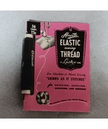 Vintage Black Elastic Sewing Thread New Old Stock Hiawatha 36 Yards - £13.35 GBP