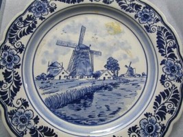 Delft Blue Hand Painted Heineken Windmill Scene 9.5&quot; Wall Plate [bp50] - £43.05 GBP