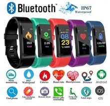 Smart Bracelet Black 2pcs With Bluetooth Wristband Heart Rate Monitor - £27.17 GBP