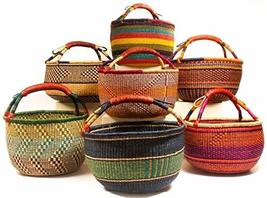 African Market Basket Bolga From Ghana Medium 11-13&quot; Across ( Colors Vary) 1 Ea - £27.65 GBP