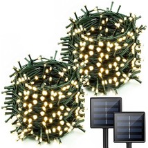 2-Pack Solar String Lights Outdoor, 200 Led Extra-Long 72Ft Waterproof Solar Chr - £30.36 GBP