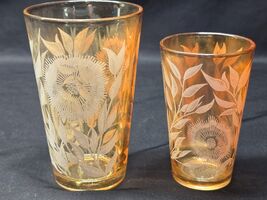 Vintage JEANNETTE 4 And 8 Ounce Drink Juice COSMOS MARIGOLD Tumblers - P... - $20.07 CAD