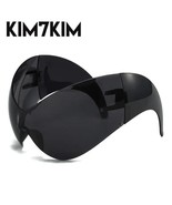 Oversized Sports Y2k Sunglasses Women 2000's Wrap Around Shield Goggle Men 2024 - $19.35