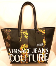 Versace Jeans Couture 2-Piece Set Black Gold Logo Handbag/Shoulder Bag &amp;... - £199.20 GBP