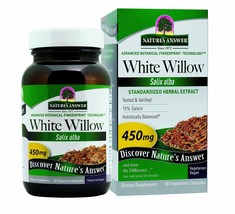 Nature&#39;s Answer White Willow Bark Vegetarian Capsules, 60-Count - £17.15 GBP