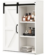 The Rustown Farmhouse Wood Wall Storage Bathroom Cabinet With Sliding Ba... - $1,942.18 MXN