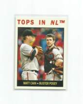 Buster POSEY/ Matt Cain 2013 Topps Heritage &quot;Tops In Nl&quot; Card #423 - £5.40 GBP