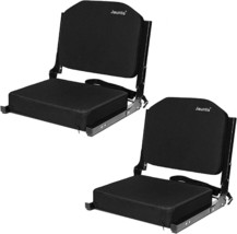 2 Stadium Seats for Bleachers, Bleacher Seats with Ultra Padded Back and Cushion - £51.35 GBP