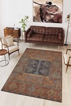 LaModaHome Area Rug Non-Slip - Brown Ethnic Soft Machine Washable Bedroom Rugs I - £25.53 GBP+