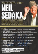 Neil Sedaka Live In Concert An Evening With Hand Signed Theatre Flyer - £6.28 GBP