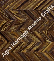 Marble Golden Tiger Eye Semi Precious Coffee Dining Table Top Unique Pattern Art - £354.14 GBP+