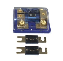 80A Dual Digital Golden Anl Dist Block Fuse Holder 0-4 Ga Free 2Pcs Fuses - £45.80 GBP