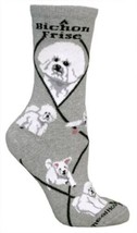 Adult Socks Bichon Frise Dog Breed Gray Size Medium Made In Usa - £7.98 GBP