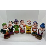 Complete Set Of Seven Dwarfs 5” Figures Vintage Disney Rubber Squeaky Toy - £21.61 GBP