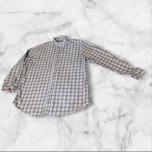 Croft Barrow Mens XXL Green White Blue Plaid Long Sleeve Button Down Shirt - $173.74 MXN