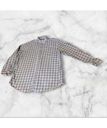 Croft Barrow Mens XXL Green White Blue Plaid Long Sleeve Button Down Shirt - $173.53 MXN