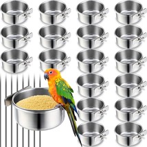 24 Pcs 10 Oz Stainless Steel Bird Feeding Dish Cups Metal Bird Bowls Wit... - $50.99