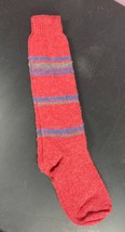 Acrylic Socks Stretch Nylon Poly Brown Red Blue 8-9.5 Vtg 60s 70s Striped New - £10.90 GBP