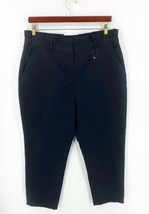 Halogen Cropped Dress Pants Size 16 Black Ruffle Waist Crop Womens NWOT - $44.55
