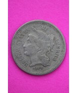 1867 Three 3 Cent Nickel Scarce Semi Key Date Type Coin Philadelphia Min... - $24.63 CAD