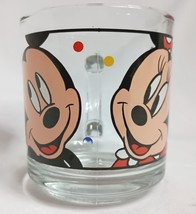 Disney Mickey and Minnie Mouse Clear Glass Cup Mug Vintage Anchor Hocking  - $9.95