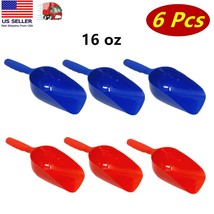6 Pcs of 16oz Plastic Scoop for Ice Dog, Cat, Pet Food, Dry goods Assorted Color - £11.07 GBP