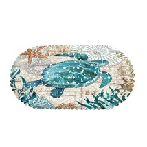 Non Slip Sea Turtle Bathtub Mat With Suction Cups, Oval Pebble Shower Mat For Ba - £20.64 GBP