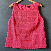 Talbots Coral Eyelash Fringe Lace Sleeveless Top Side Zip-Women&#39;s Size 1... - $33.04 CAD