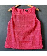 Talbots Coral Eyelash Fringe Lace Sleeveless Top Side Zip-Women&#39;s Size 1... - €20,35 EUR
