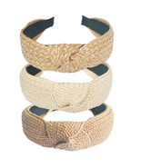 3 pack Straw Headbands Fashion Rattan Wide Head Band Boho Headband - £11.21 GBP