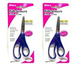 LOT OF 2 Allary Pointed Tip Kids Scissors, 5 Inch, BLUE - $7.88