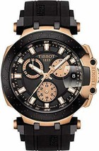 Tissot T-Race Rose-Tone Black Rubber Strap  T1154173705100 (FEDEX 2 DAY SHIP) - £394.77 GBP