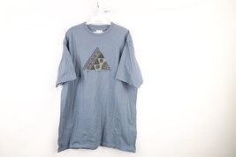 Vintage 90s Mens Large Faded Mt Shasta Ski Mountain Spell Out T-Shirt Blue USA - £35.85 GBP