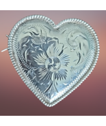 Vintage Vogt Sterling Silver Heart Hair Clip Barrette - $192.06 CAD